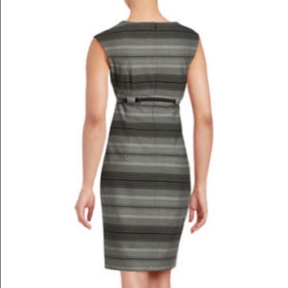 Calvin Klein- Woman’s Striped Belted Sheath Dress - Picture 2 of 2